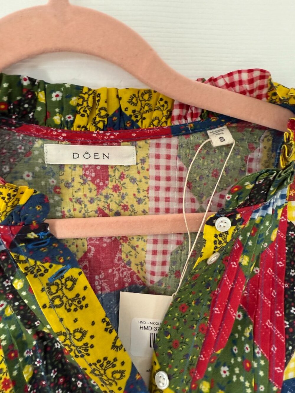 EUC - Doen Nicolette Patchwork Midi Dress - Size S - Picture 2 of 7